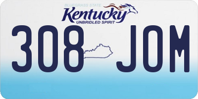 KY license plate 308JOM