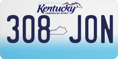 KY license plate 308JON