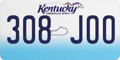 KY license plate 308JOO