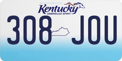 KY license plate 308JOU
