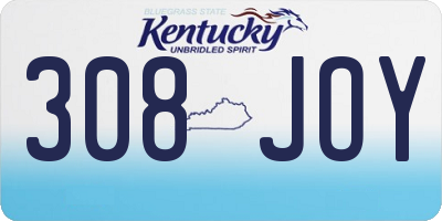 KY license plate 308JOY