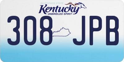 KY license plate 308JPB