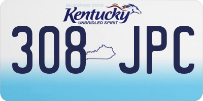 KY license plate 308JPC