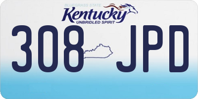 KY license plate 308JPD