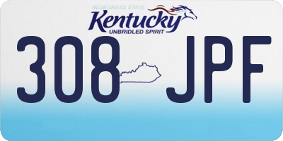 KY license plate 308JPF