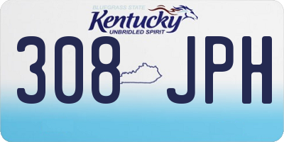 KY license plate 308JPH