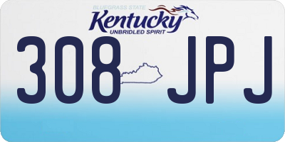 KY license plate 308JPJ