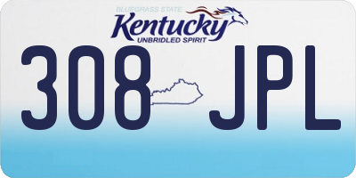 KY license plate 308JPL