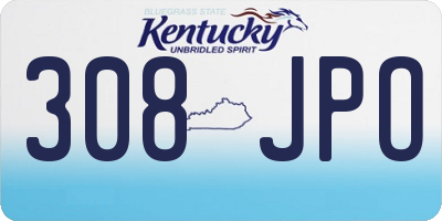 KY license plate 308JPO