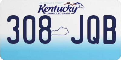 KY license plate 308JQB