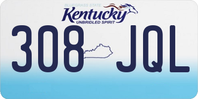 KY license plate 308JQL