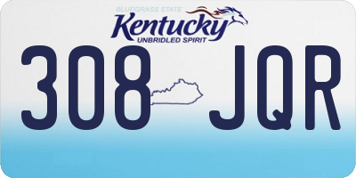 KY license plate 308JQR