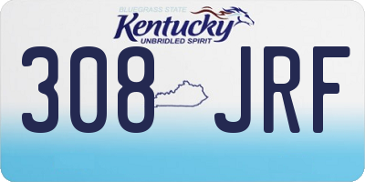 KY license plate 308JRF