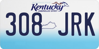 KY license plate 308JRK