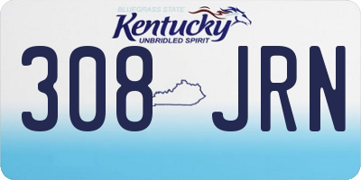 KY license plate 308JRN