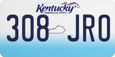 KY license plate 308JRO