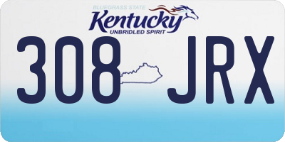 KY license plate 308JRX