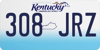 KY license plate 308JRZ