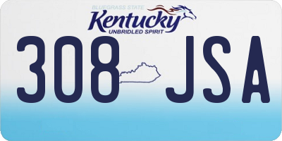 KY license plate 308JSA