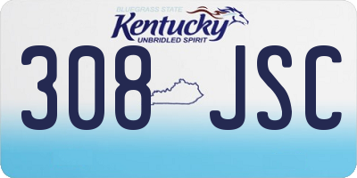 KY license plate 308JSC