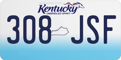 KY license plate 308JSF