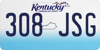 KY license plate 308JSG