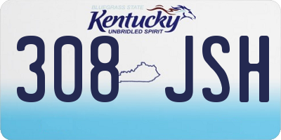KY license plate 308JSH