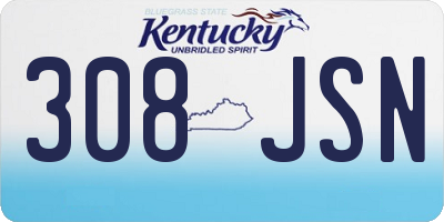 KY license plate 308JSN