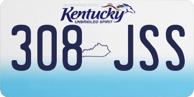 KY license plate 308JSS