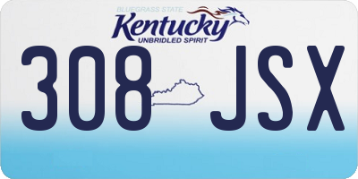 KY license plate 308JSX