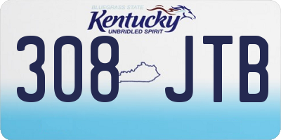 KY license plate 308JTB
