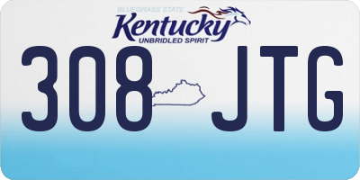 KY license plate 308JTG