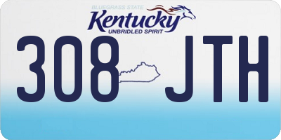 KY license plate 308JTH
