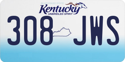 KY license plate 308JWS