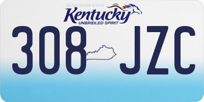 KY license plate 308JZC