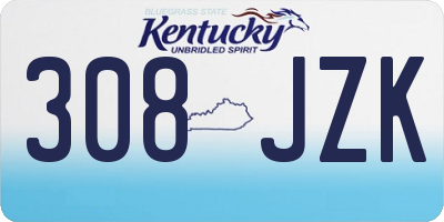 KY license plate 308JZK