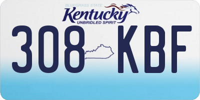 KY license plate 308KBF