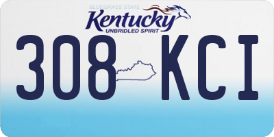 KY license plate 308KCI