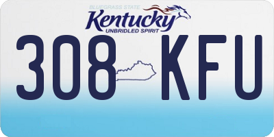KY license plate 308KFU