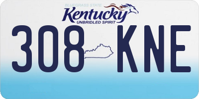 KY license plate 308KNE
