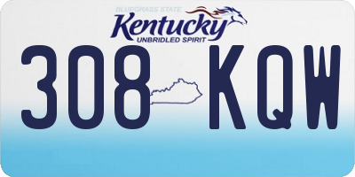 KY license plate 308KQW