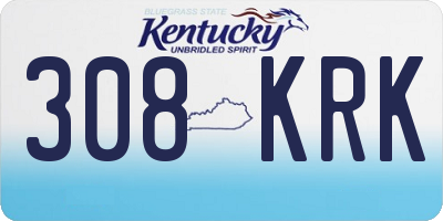 KY license plate 308KRK