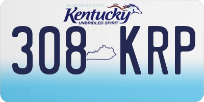 KY license plate 308KRP