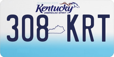 KY license plate 308KRT