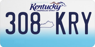 KY license plate 308KRY