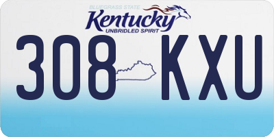 KY license plate 308KXU