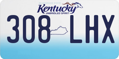 KY license plate 308LHX