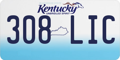 KY license plate 308LIC