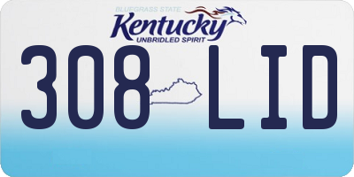 KY license plate 308LID