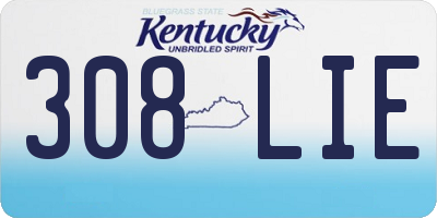 KY license plate 308LIE